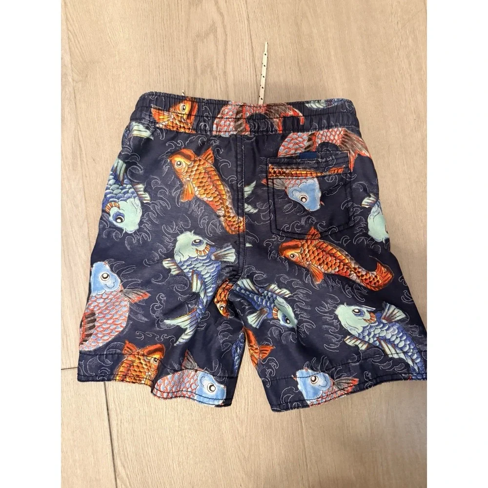 Baby Gap Toddler Boy Swimtrunks Blue Koi Fish Shorts Size 4